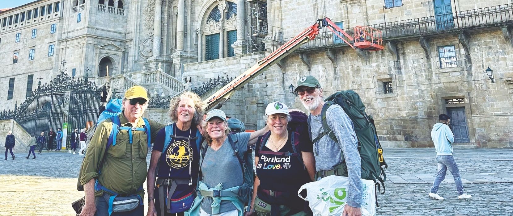 Fr. Pat with family in front of cathedral