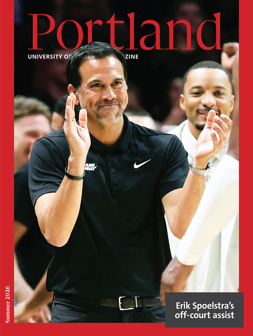 Erik Spoelstra claps his hands on the sideline