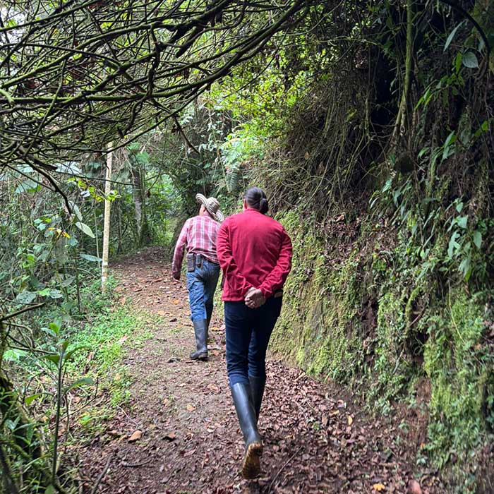 Kali Abel hikes behind Jaime