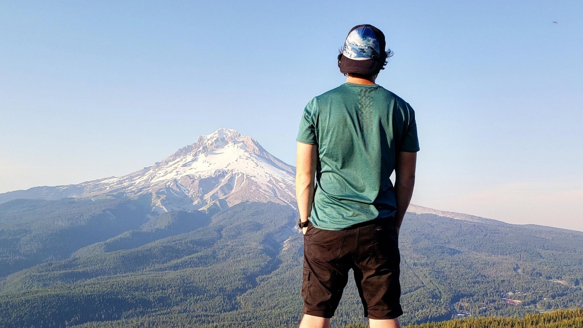person in front of MT hood