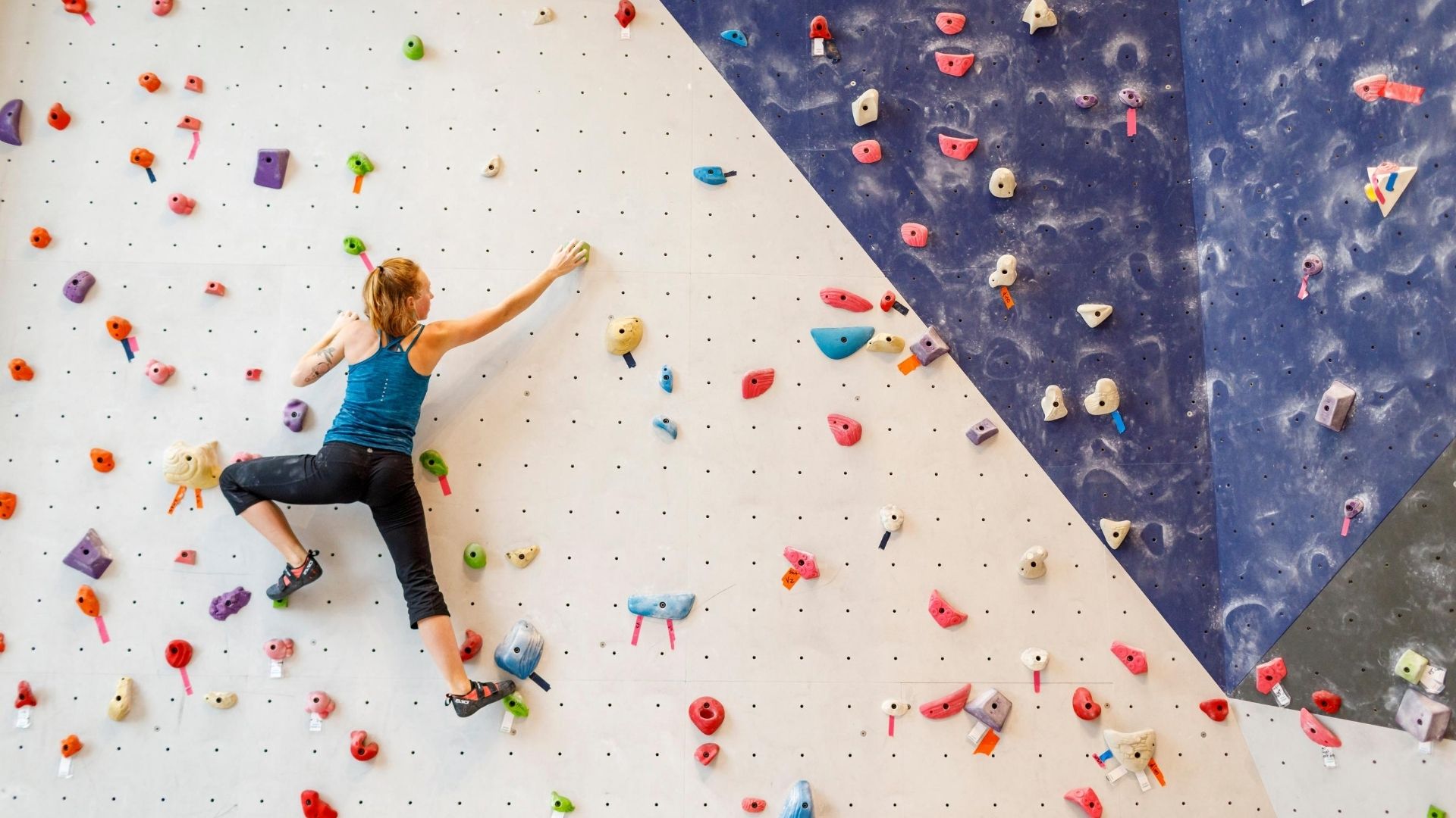 climber bouldering