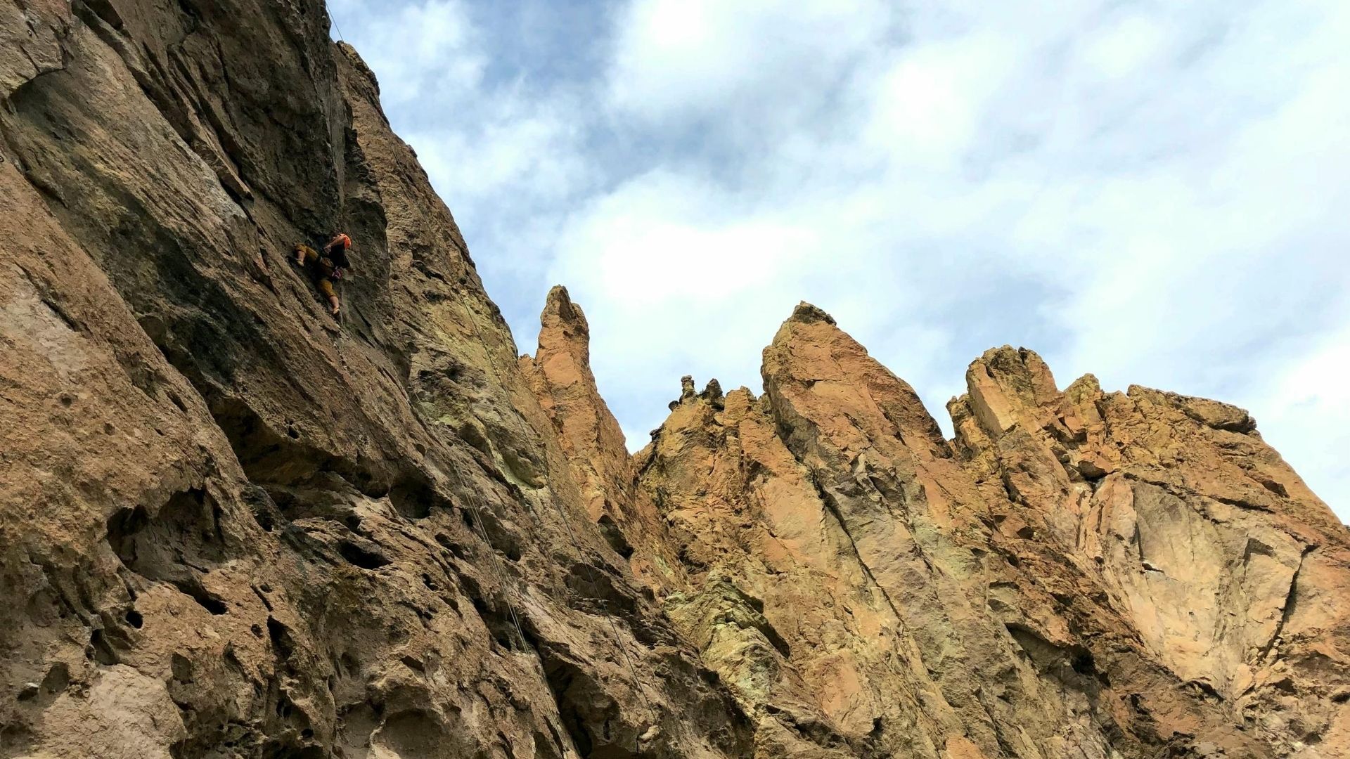 climber at smith rock