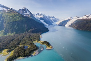 A aerial view the Harriman Fjord