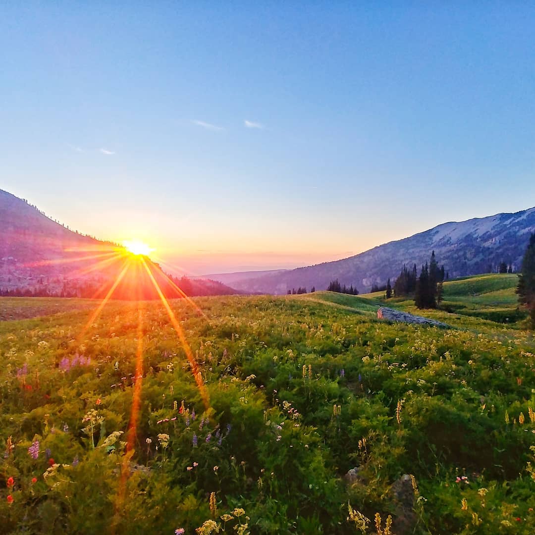 Sunrise in mountains