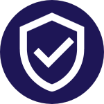 purple circle with white shield icon