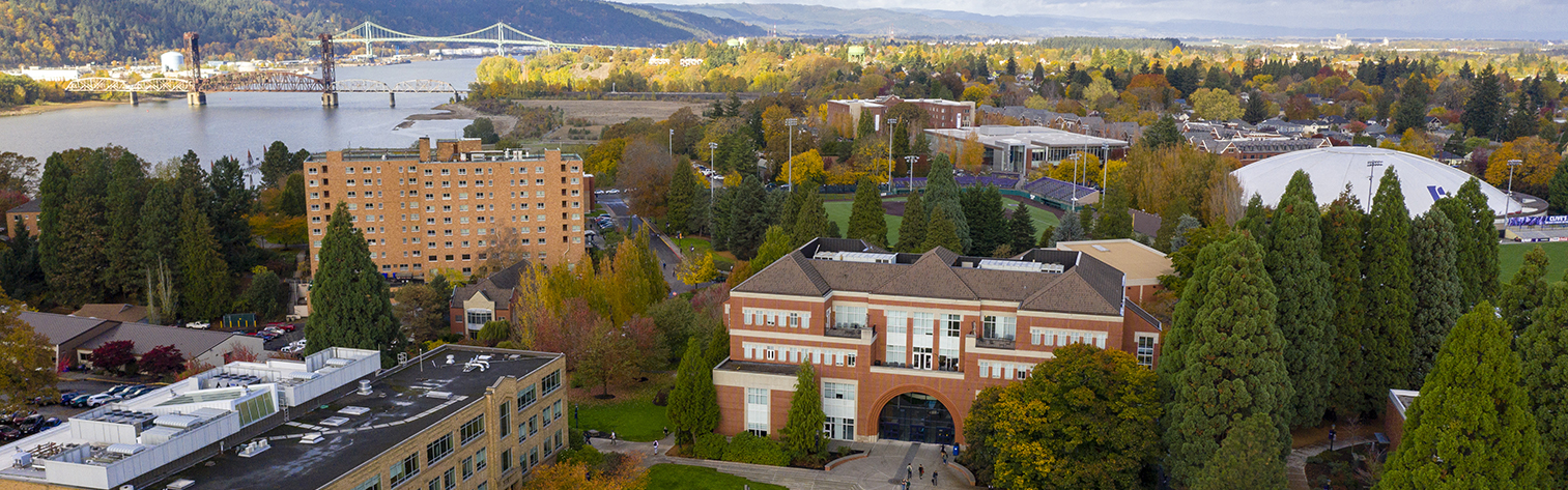 University of Portland campus from above