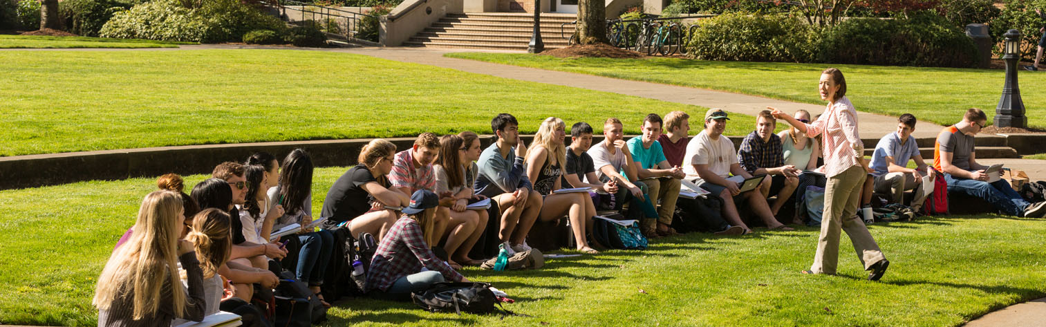 University of Portland class outside 