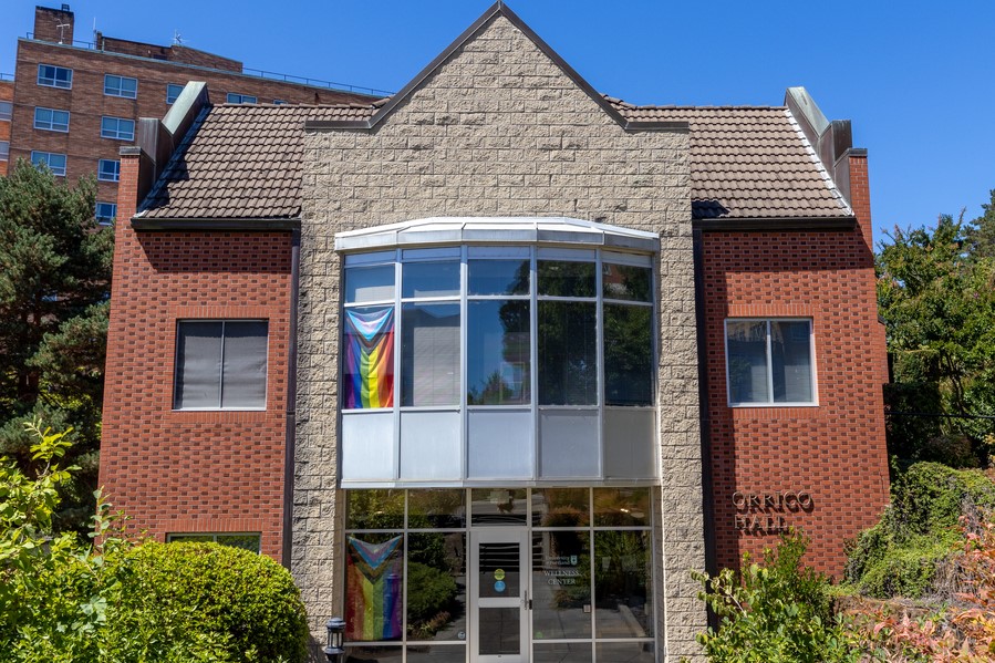 The exterior of Orrico Hall on a sunny day