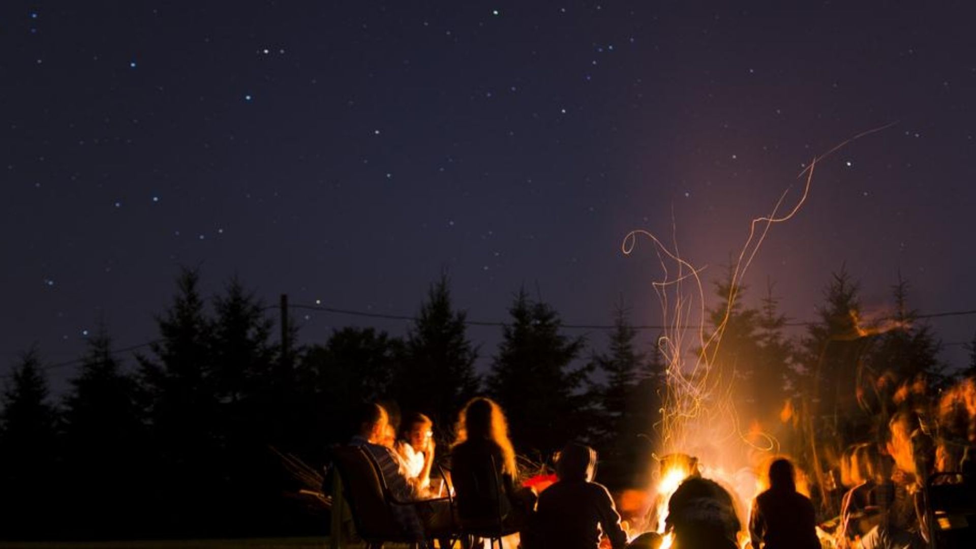 Sitting around campfire