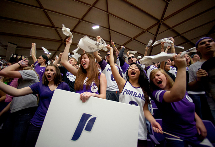 Fans in the Chiles Center