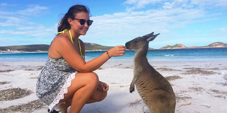 Girl with kangaroo