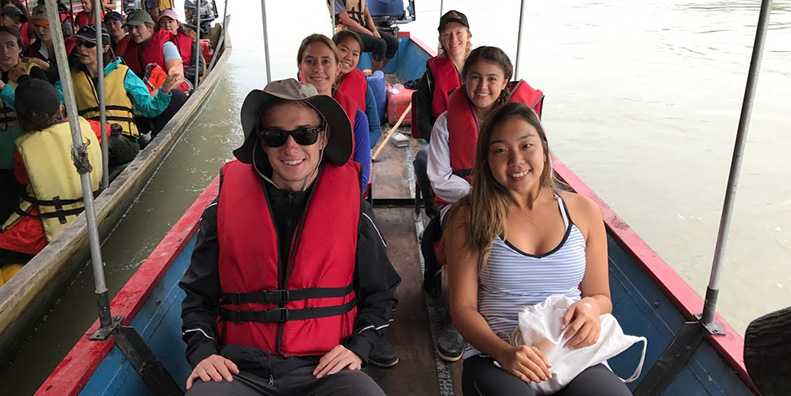 Students on a Boat in Ecuador