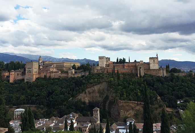 Granada skyline with Alhambra