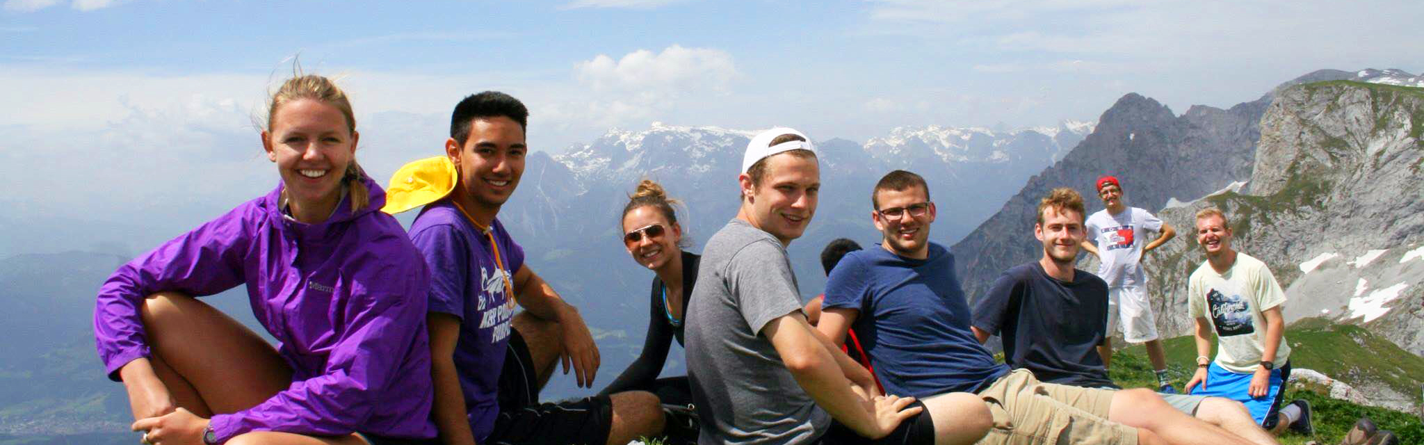 University of Portland students in alps