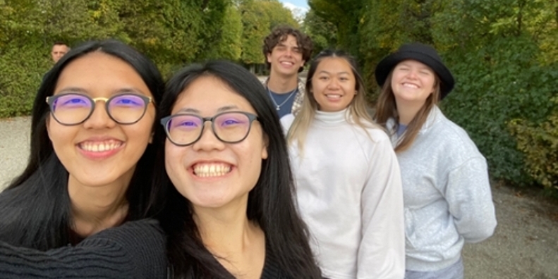 Salzburg students smiling for group photo