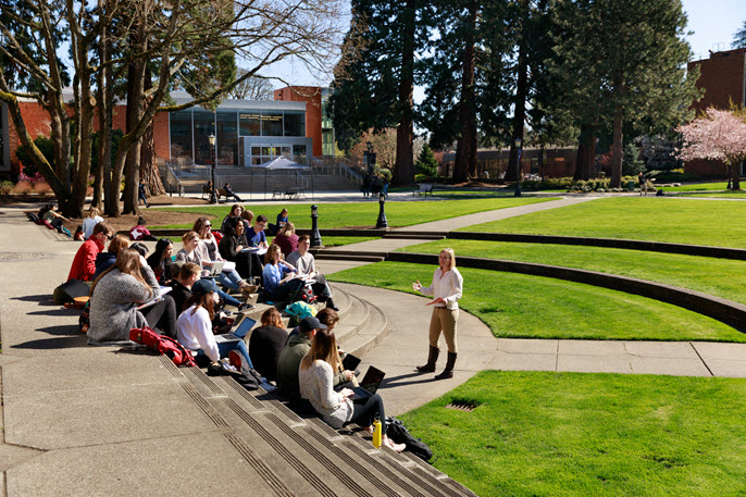 class taking place outside